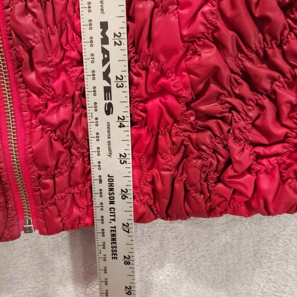 Christopher & Banks Womens L Vest Red Maroon ruched textured Colorful Bold warm - Picture 4 of 14